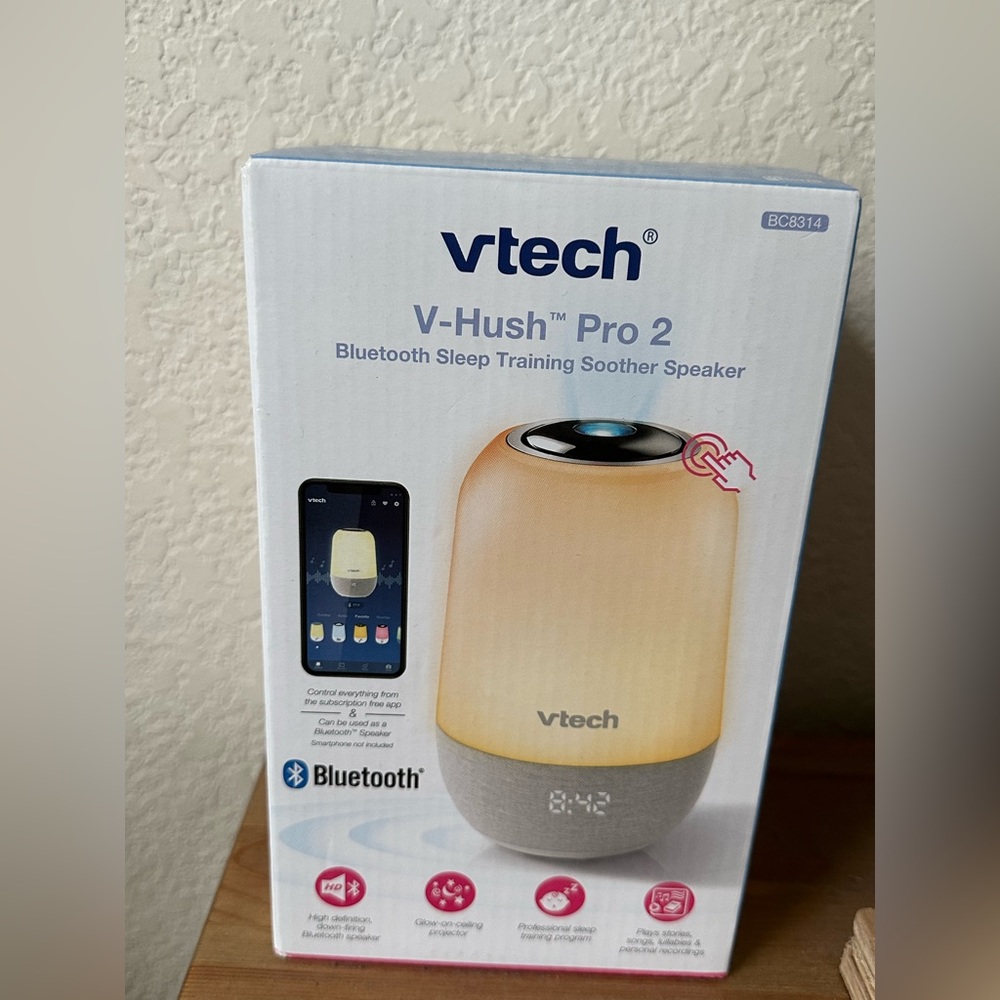 Vtech V-Hush Pro 2 Bluetooth sleep training soother speaker. Condition New